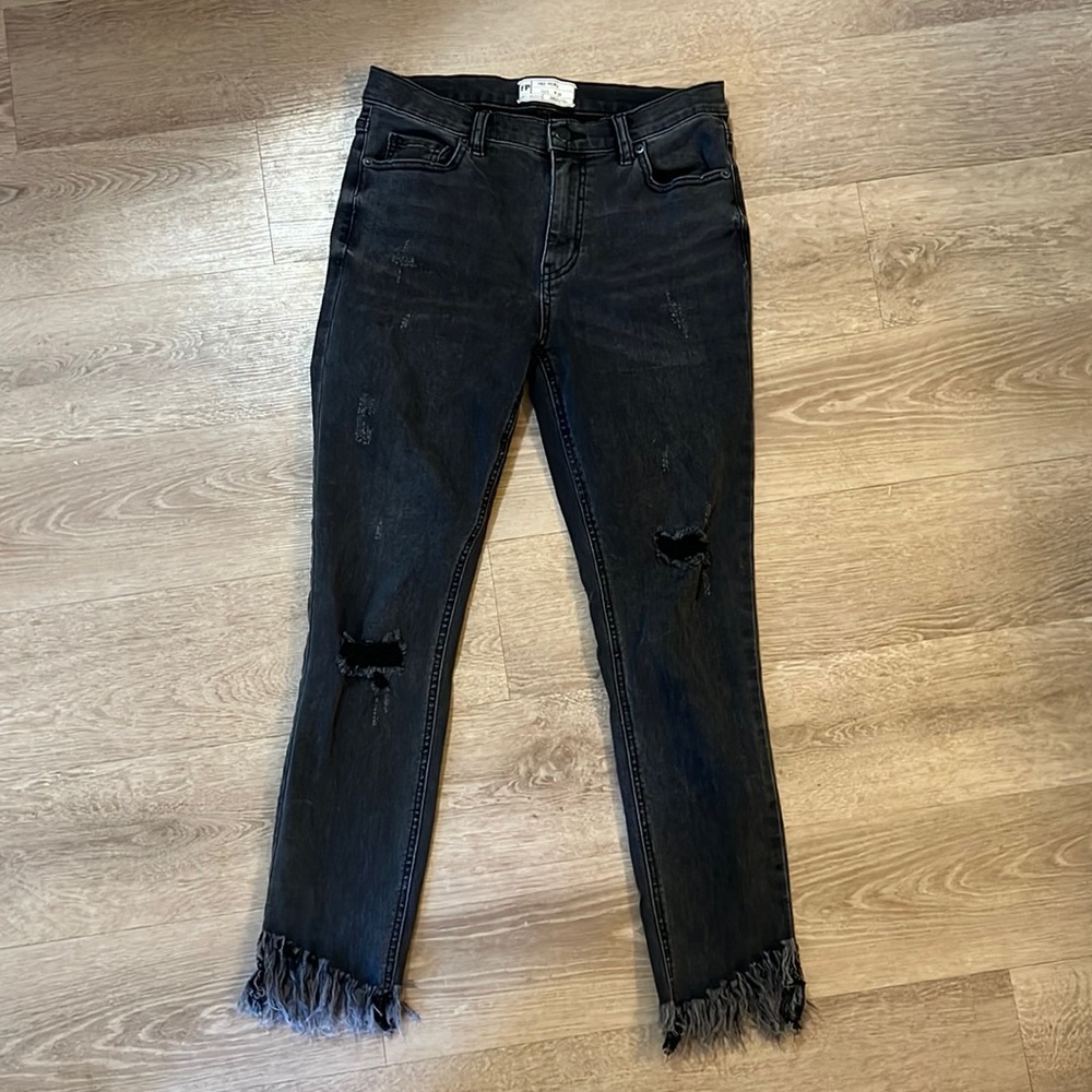 Free people black ripped jeans